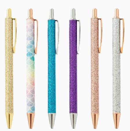 Metal Retractable Ballpoint Pen, Smooth Writing Office Ball Pen