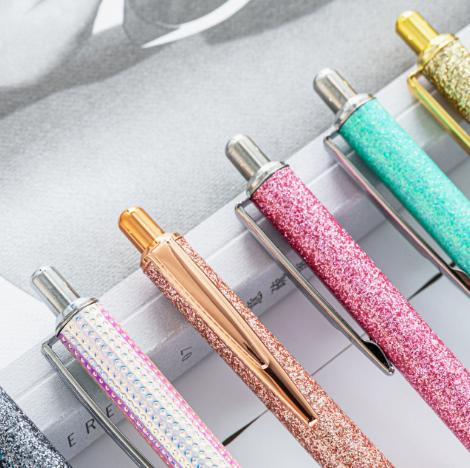 Metal Retractable Ballpoint Pen, Smooth Writing Office Ball Pen