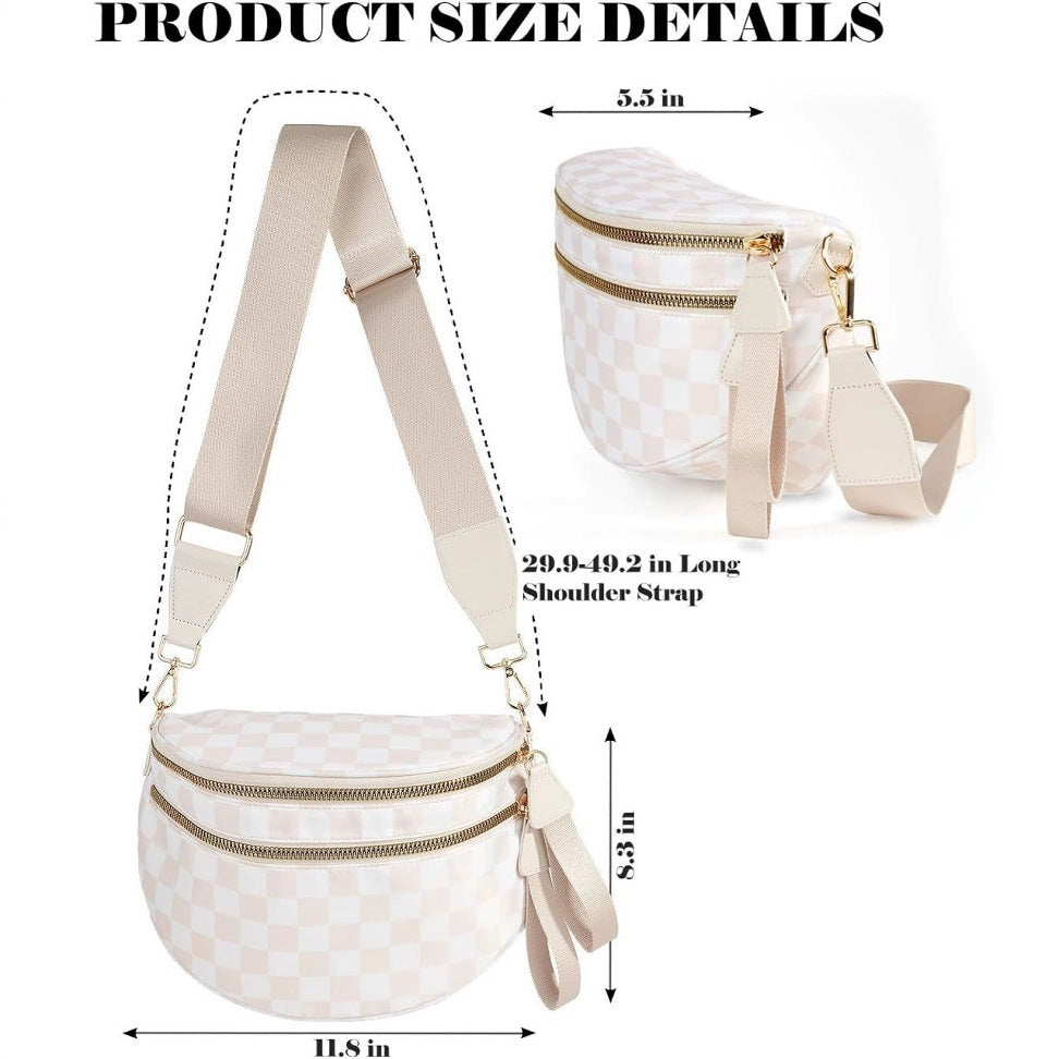 Women's Shoulder Bag, Trendy Versatile Oxford Cloth Large‑Capacity Shell Bag, Lightweight Crossbody Sling Bag for Sports